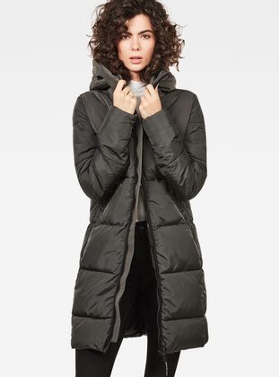 Whistler Hooded Quilted Slim Long Coat 