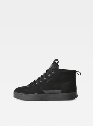 black mid sneakers