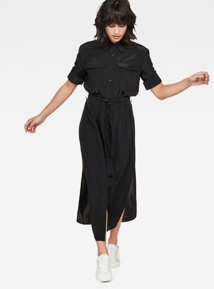 polo neck swing dress