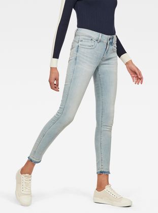 Lynn Mid Waist Skinny Ripped Jeans | G 