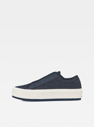 blue denim lace up sneaker