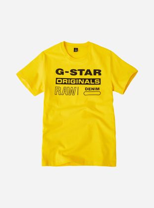 black and yellow g star shirt