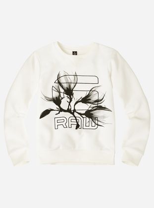 white graphic sweater