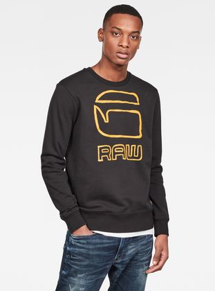 Graphic G-raw Sweater | Dark Black | G 