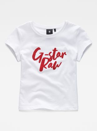 white and red g star shirt