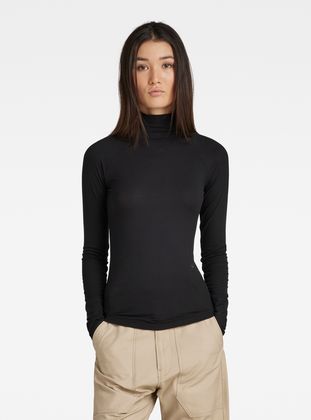black slim turtleneck