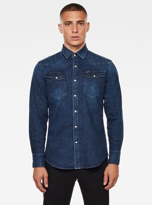 Slim Denim Shirt Dark Aged G Star Raw