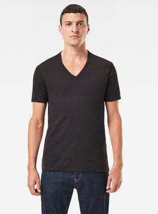 Basic V-Neck T-Shirt 2-Pack | Black | G 