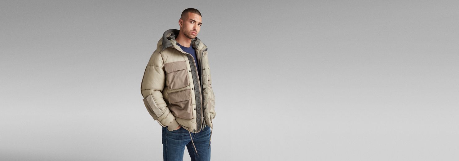 Field Hooded Puffer Jacket | Dark blue | G-Star RAW® US