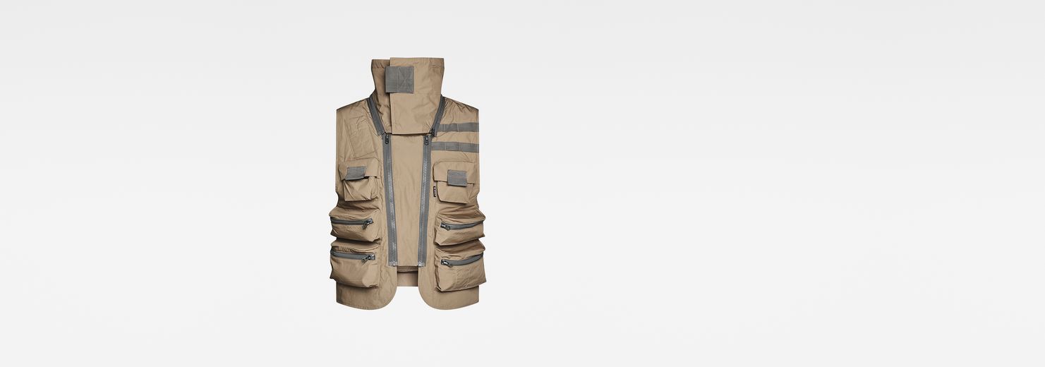 E 3D Multi Pockets Poplin Vest | Beige | G-Star RAW® JP