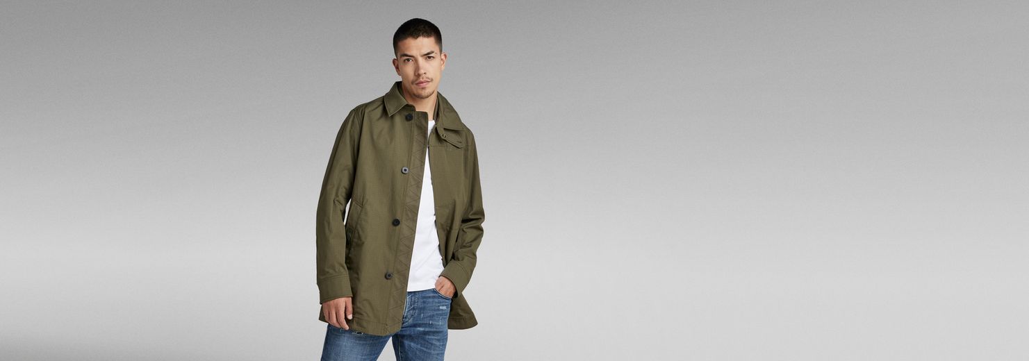 G-Star Belted Trench Jacket Green