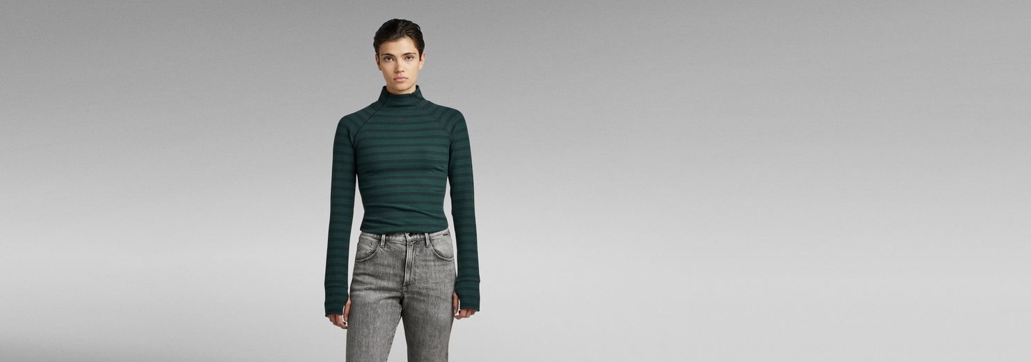 g star rib mock slim top