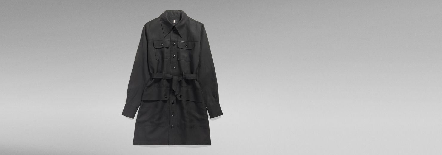 Black Military Shirt Dress