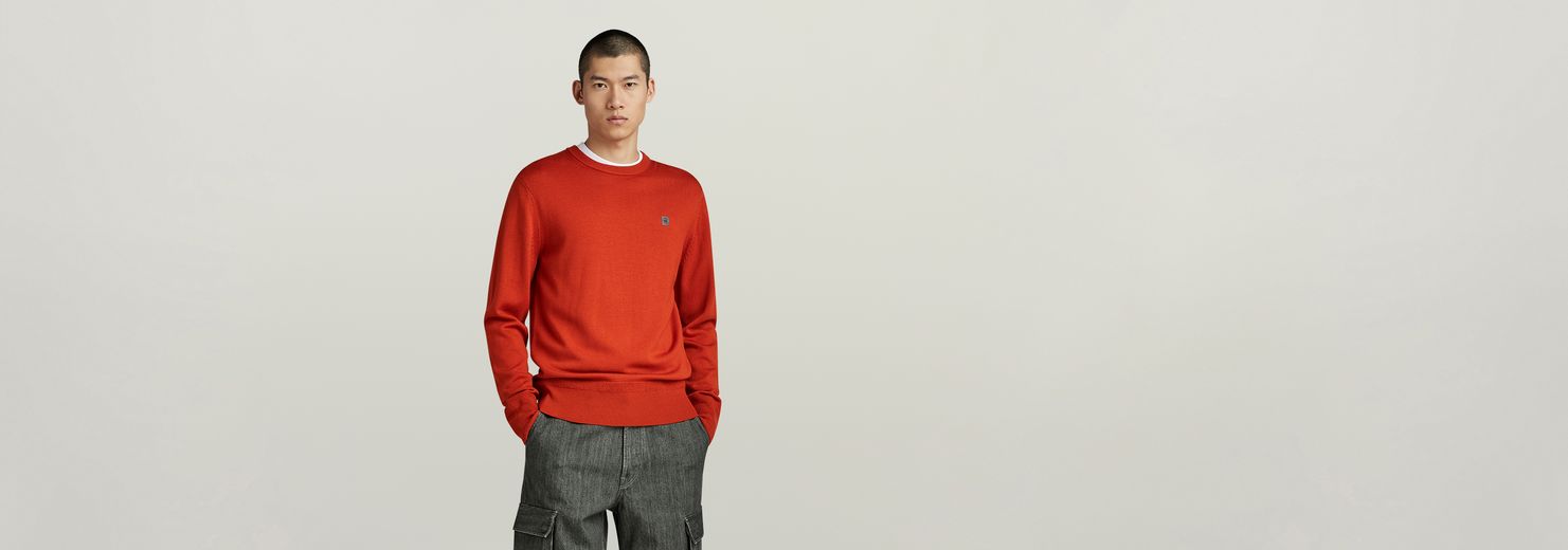 Premium Core Knitted Sweater Orange G Star RAW US