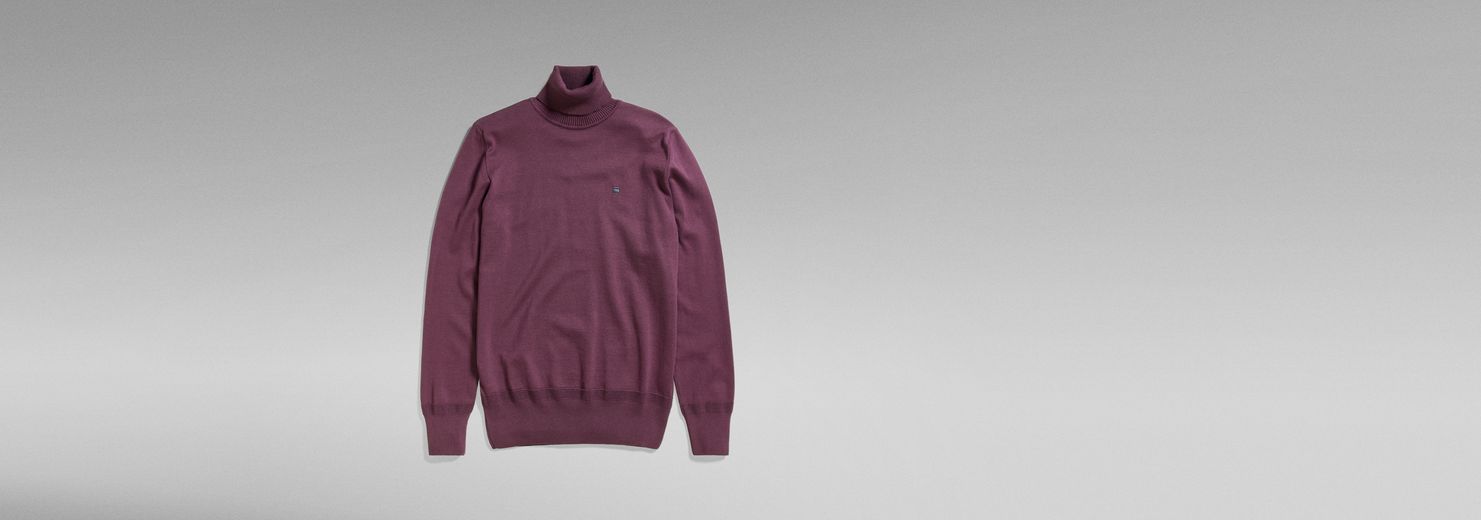 Core Turtle Knitted Sweater Purple G Star RAW US