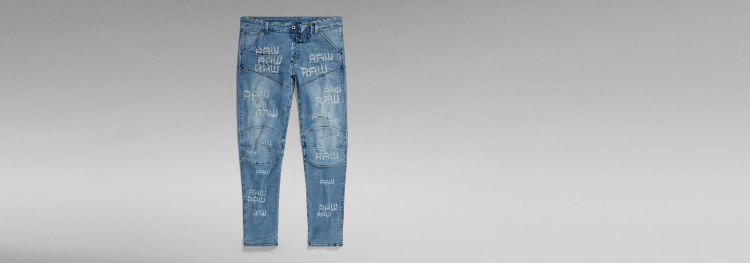 G-Star Raw 3D Pouch Boyfriend 5620 Denim Jeans Pants Blue White Stripes  Women 28