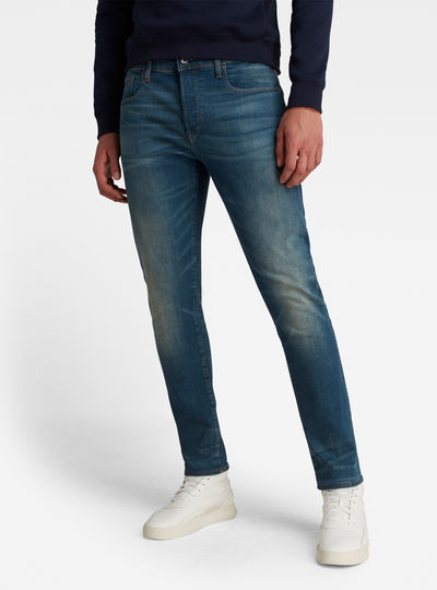 28//30 Medium Indigo Aged G-Star Raw Mens 3301 Deconstructed Skinny