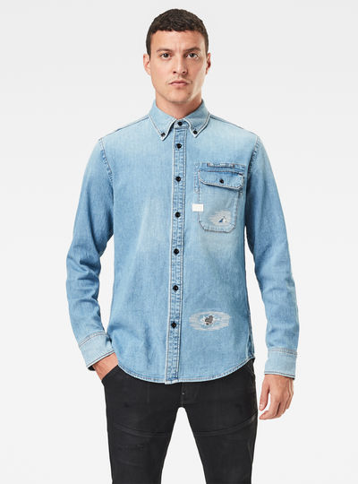 royal blue g star shirt