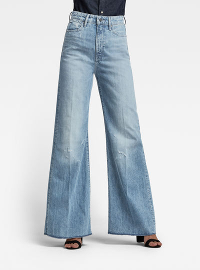 wide ultra high waist jeans