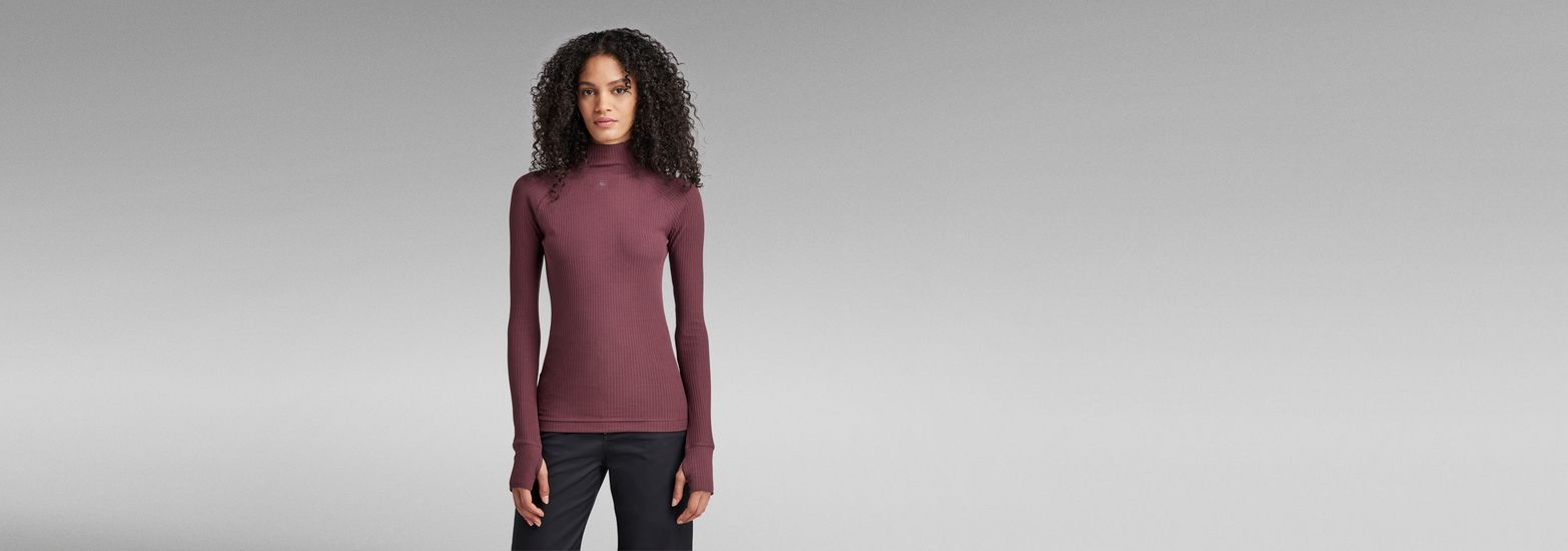 g star rib mock slim top