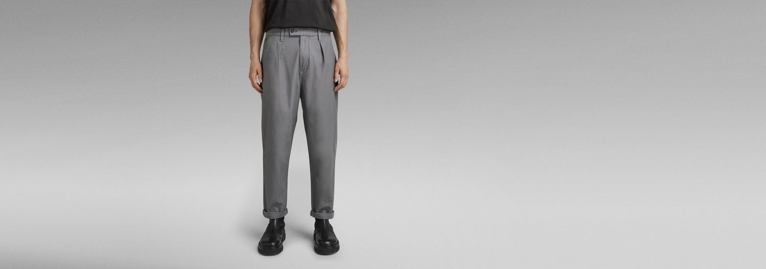 Pleated Relaxed Chino | Grey | G-Star RAW® US