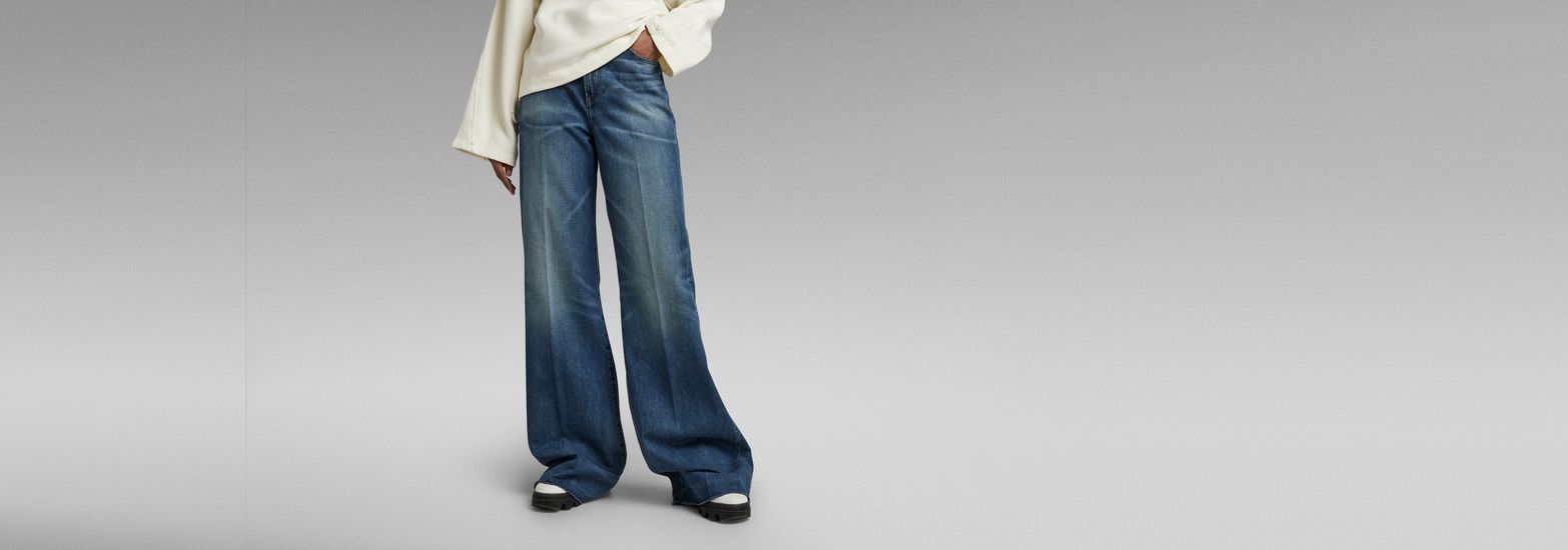 Deck Ultra High Wide Leg Jeans | ホワイト | G-Star RAW® JP