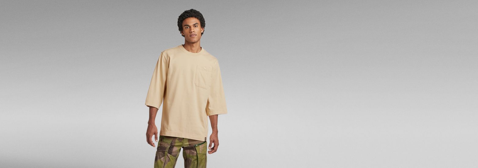 Essential Loose 3\4 Sleeve T-Shirt | Beige | G-Star RAW® US