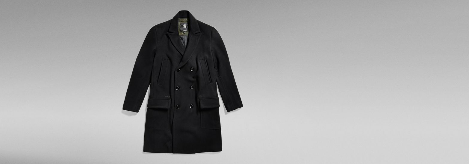 Unisex Double Breasted Wool Coat | Black | G-Star RAW® CA