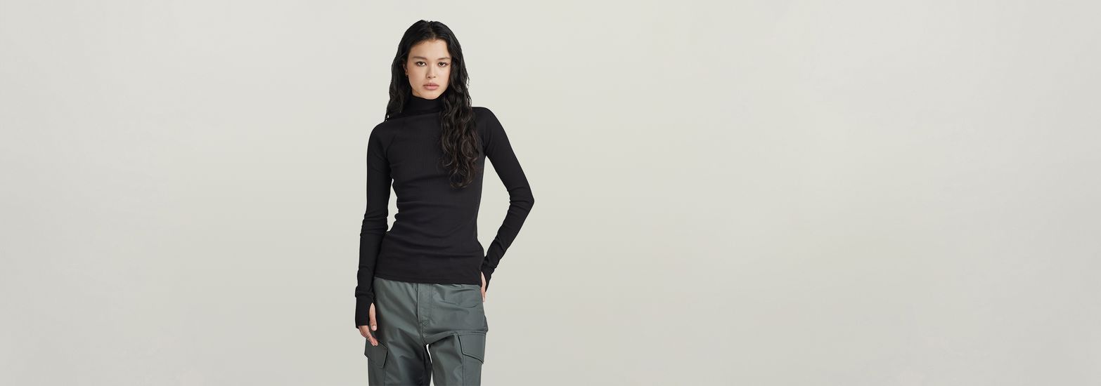 g star rib mock slim top