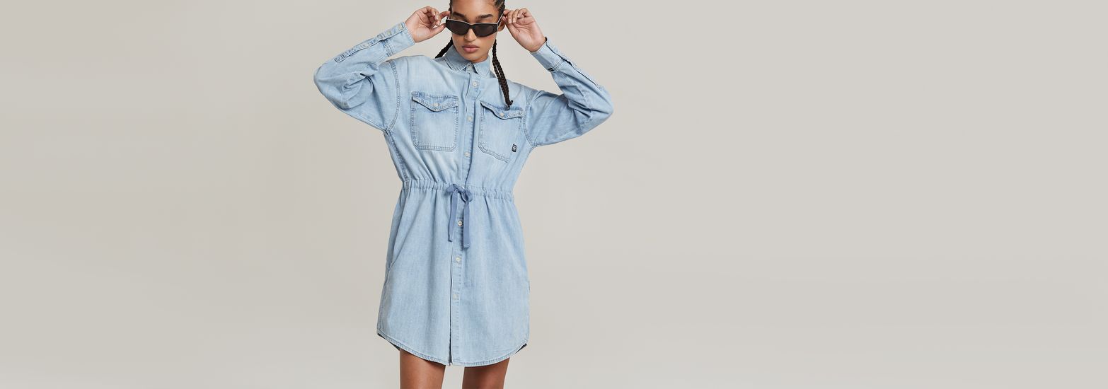 G star raw denim dress clearance