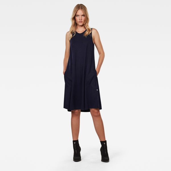 dark blue a line dress