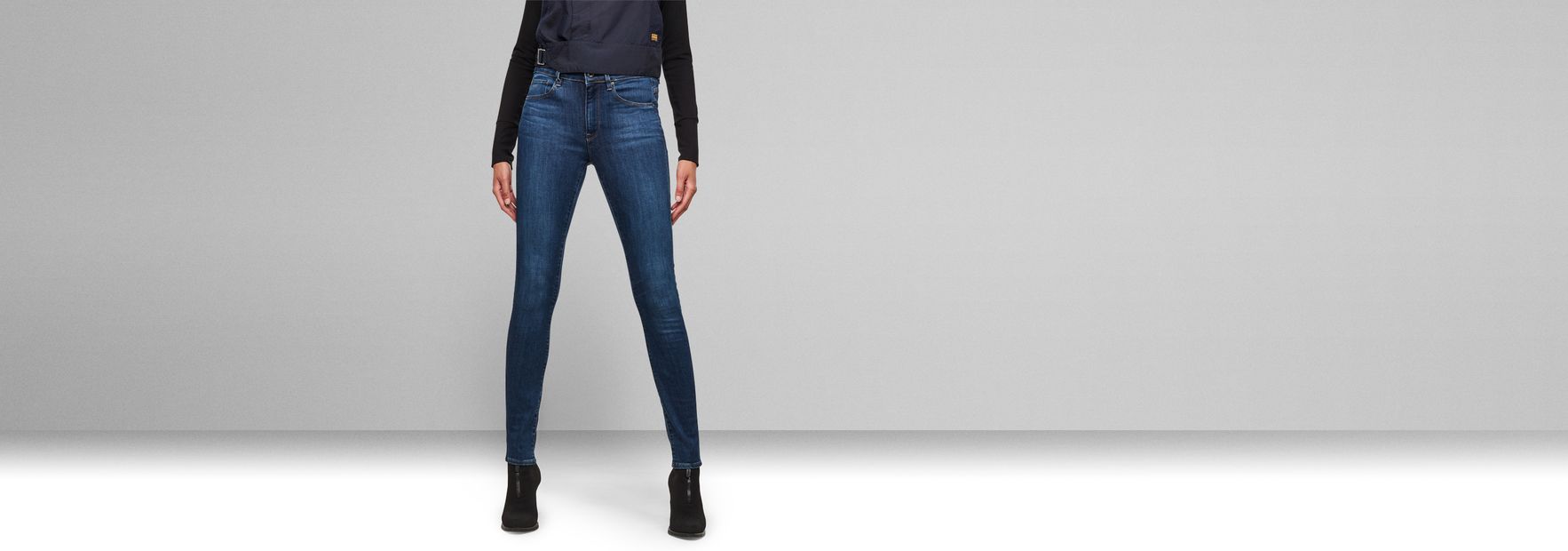 3301 High Waist Skinny Jeans | Medium blue | G-Star RAW® US
