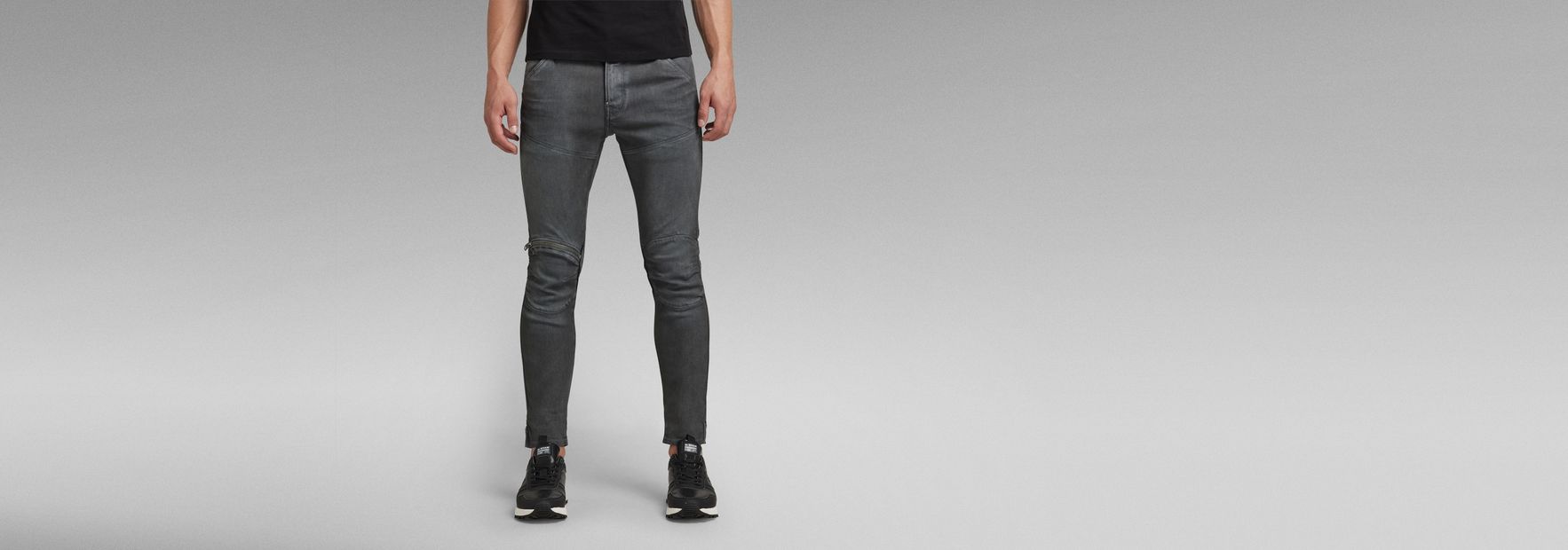 5620 3D Zip Knee Skinny Jeans | Grey | G-Star RAW® US | Stretchjeans