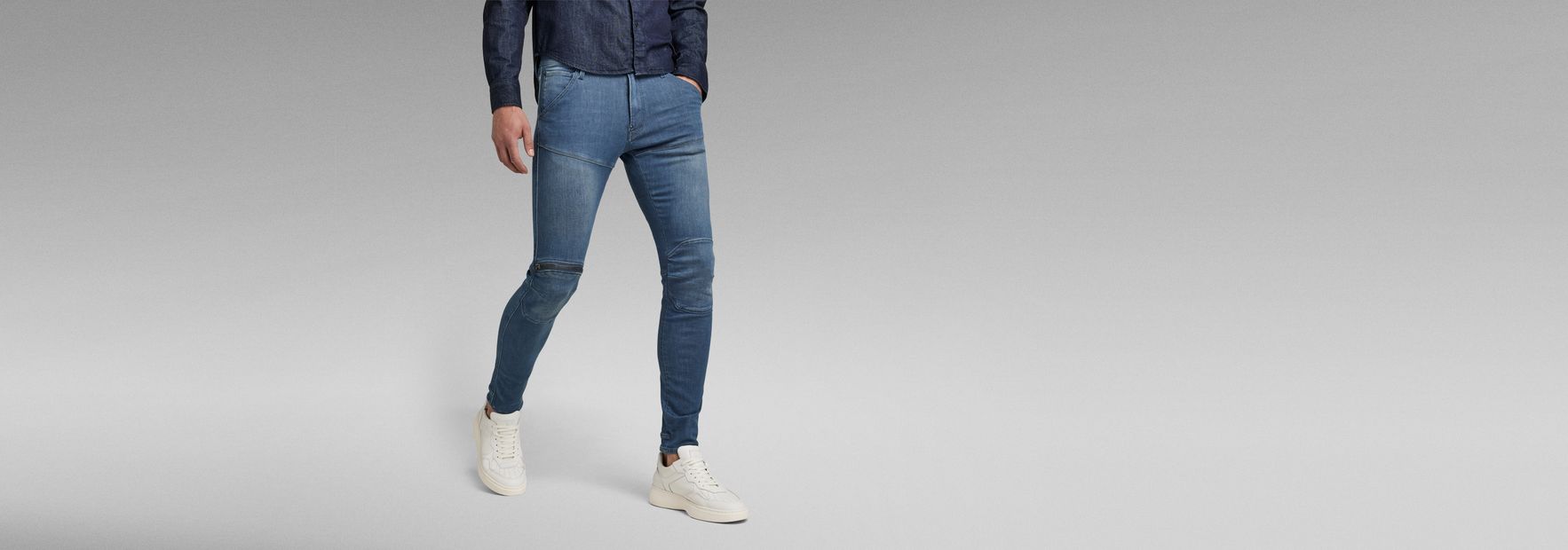 5620 Zip Knee Skinny Jeans | Grey | G-STAR® US