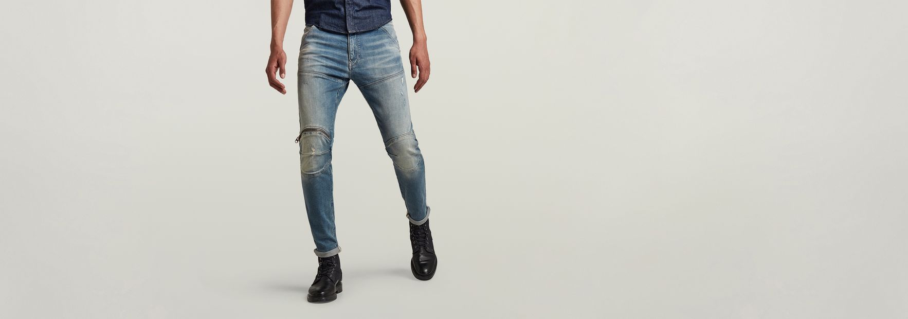 5620 3D Zip Knee Skinny Jeans | Grey | G-Star RAW® US