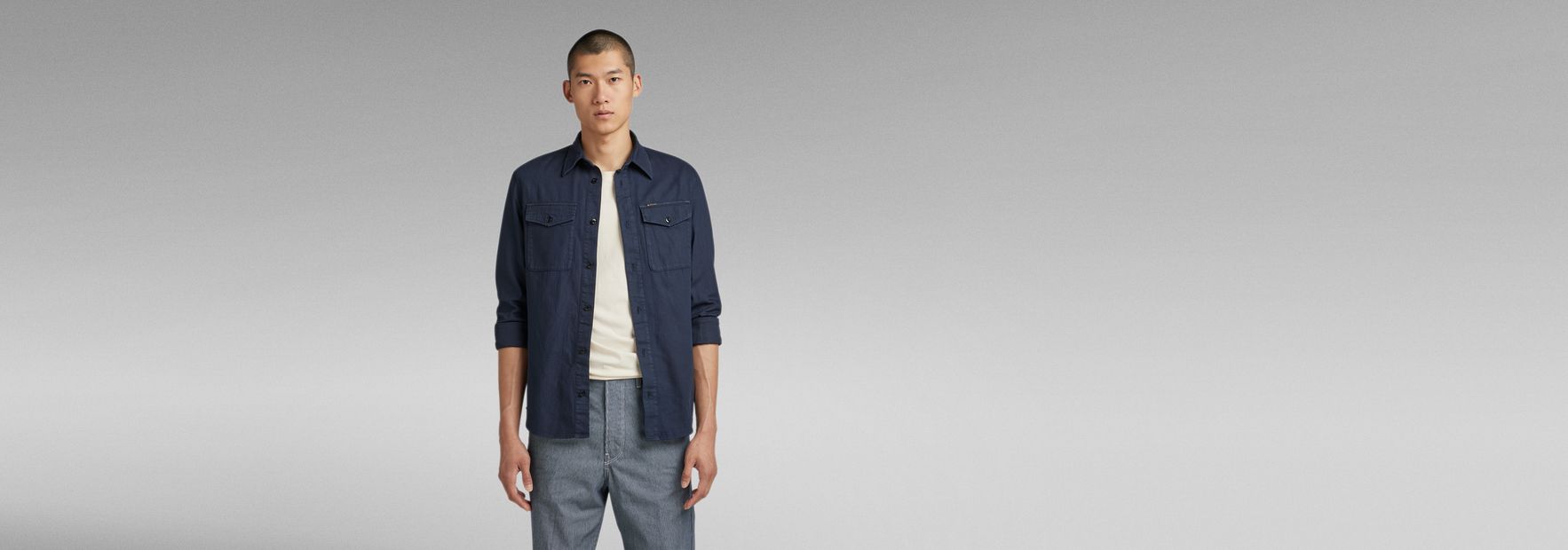 Marine Slim Shirt | Dark blue | G-Star RAW® CA