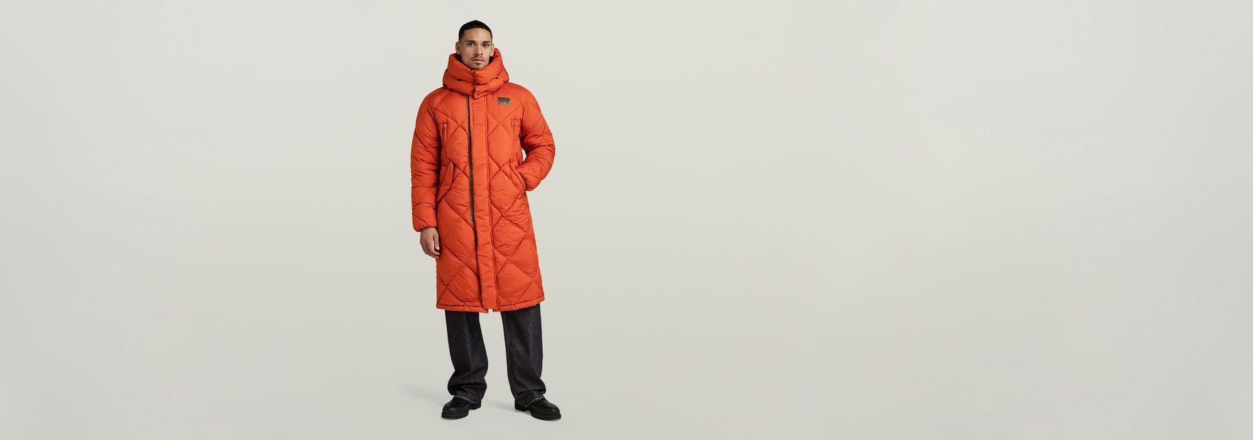 G Whistler XL Long Blanket Puffer Coat Orange G STAR GB