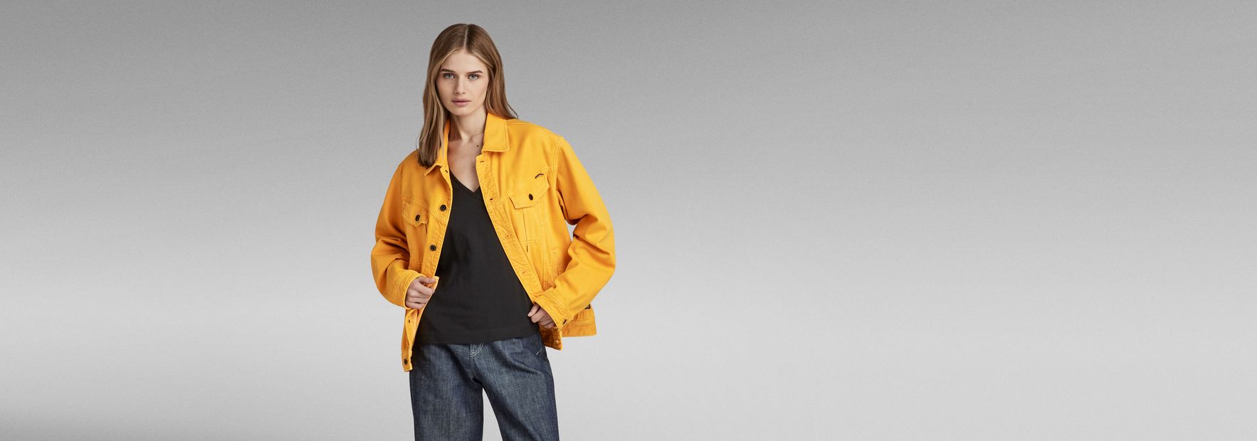 Unisex Oversized Western Jacket Evergreen Yellow G STAR TW