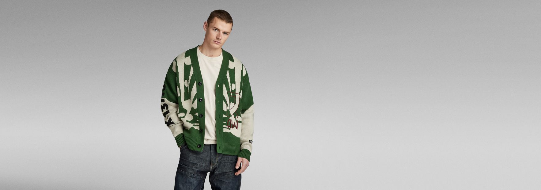 Holiday Loose Knitted Cardigan | Green | G-Star RAW® US