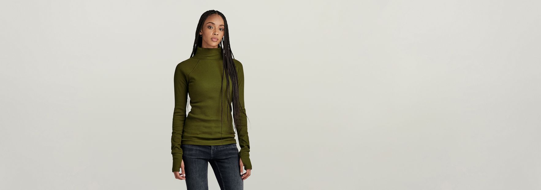 g star rib mock slim top