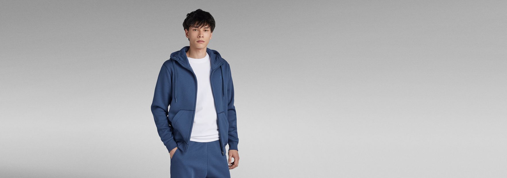 Premium Core Hooded Zip Sweater | ダークブルー | G-Star RAW® JP