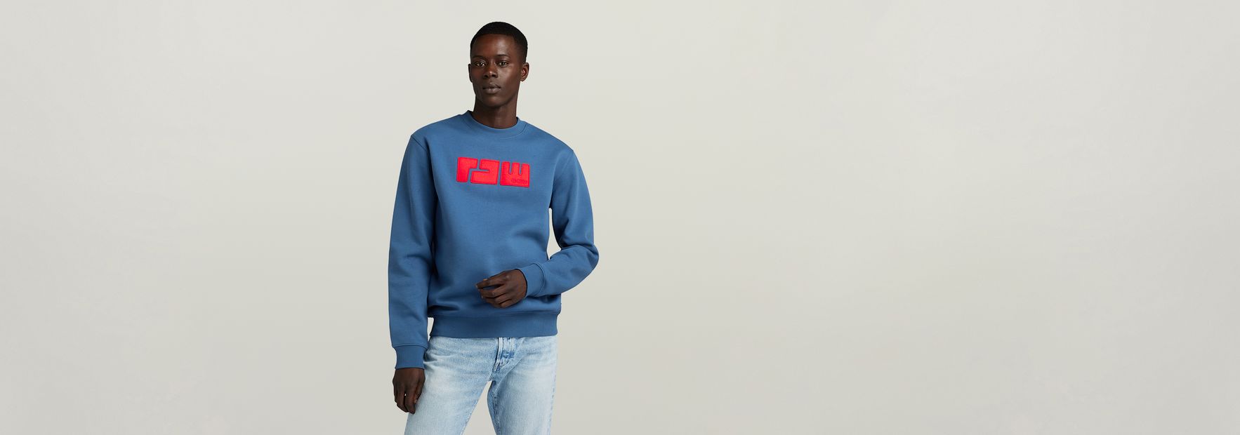 RAW. Felt Sweater Medium blue G STAR CA