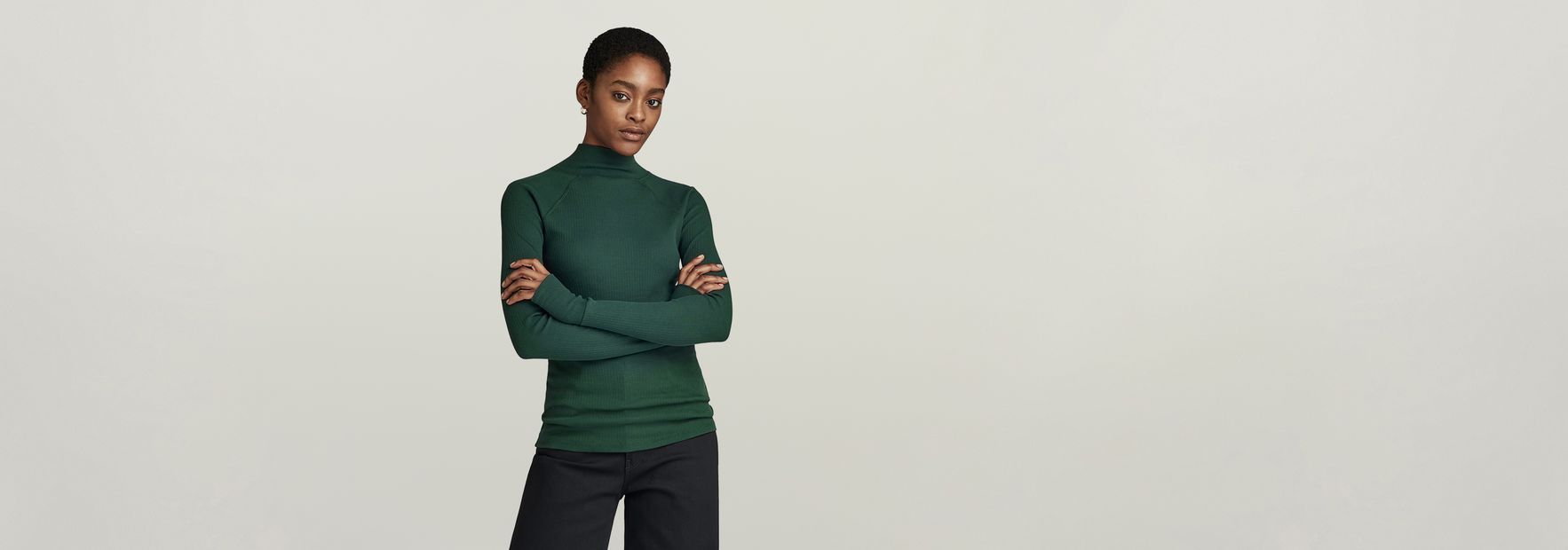 g star rib mock slim top