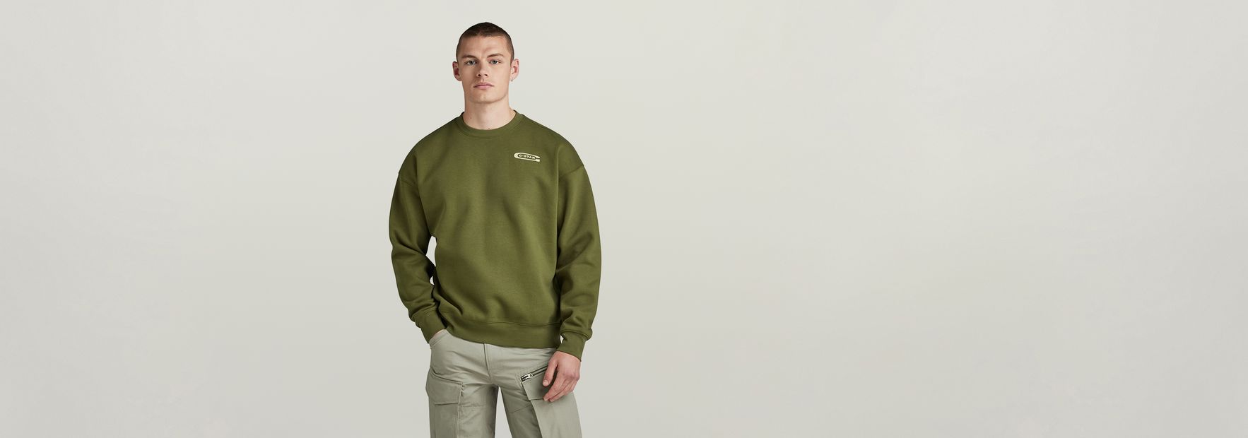 Old Skool Back Graphic Loose Sweater | Green | G-Star RAW® US