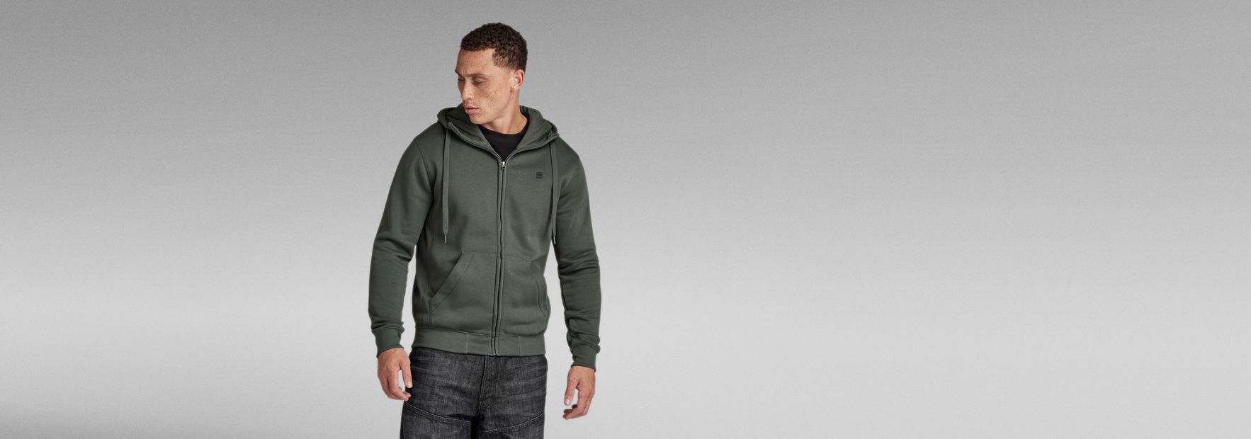 Premium Core | US RAW® | Zip Sweater Hooded Black G-Star