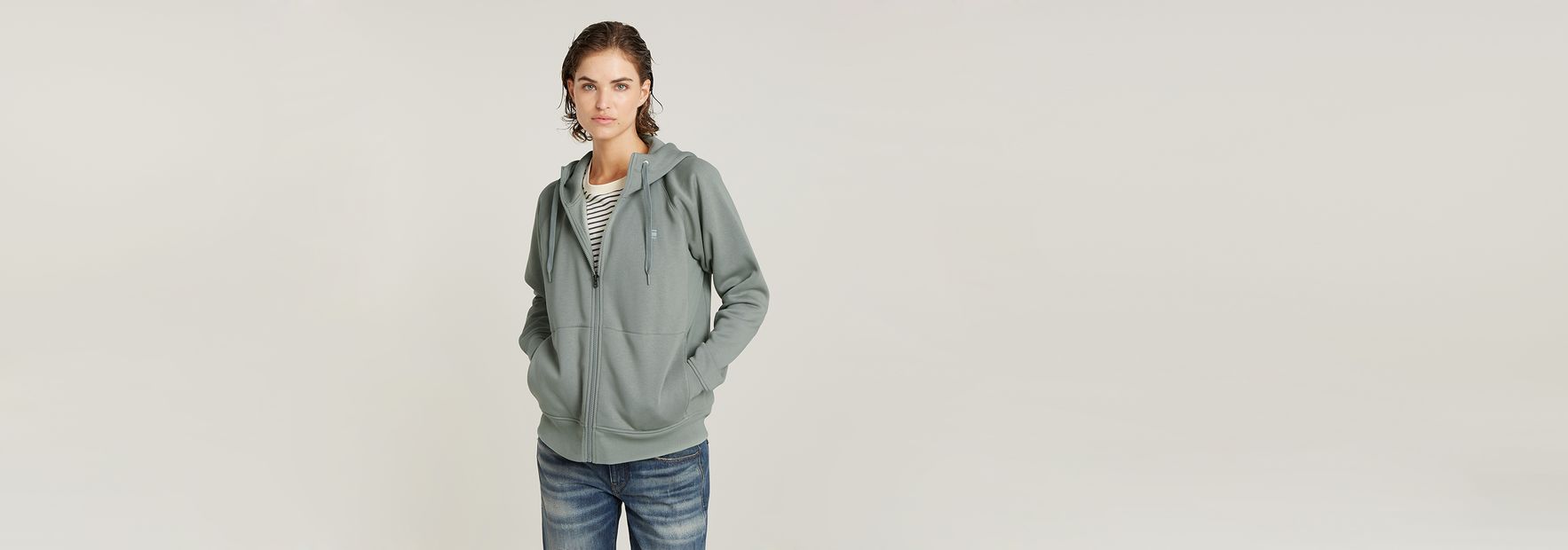Premium Core 2.1 Hooded Zip Thru Sweater | Black | G-STAR® TW