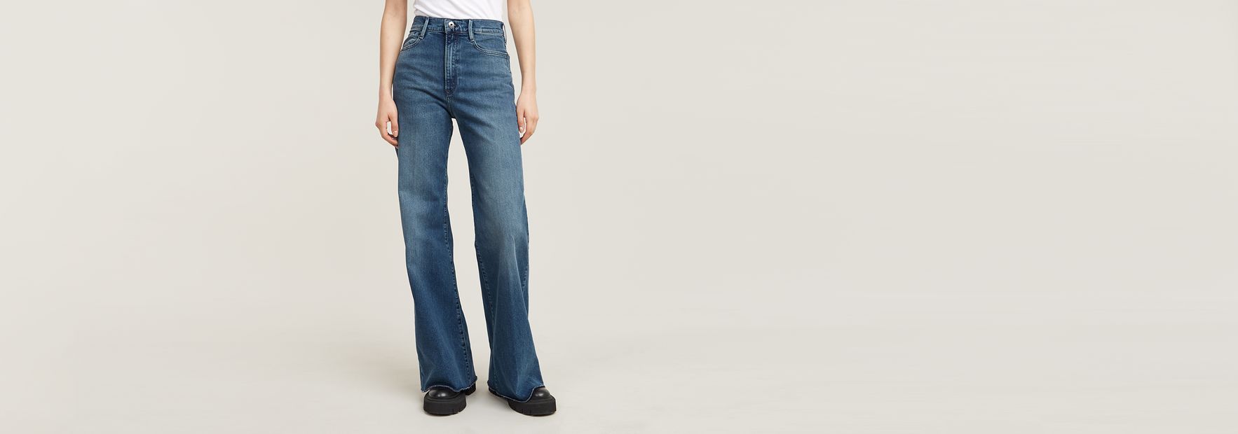 送料込★G-Star★ハイウエスト Deck Ultra Wide デニム Deck Ultra High Wide Leg Jeans | Dark blue | G-STAR® TW