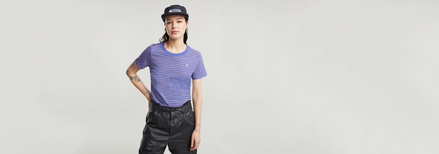 トップス Leinwand Stripe Race Top Stripe Cropped Top Mid Pink - Tops & T-Shirts | Ackermans