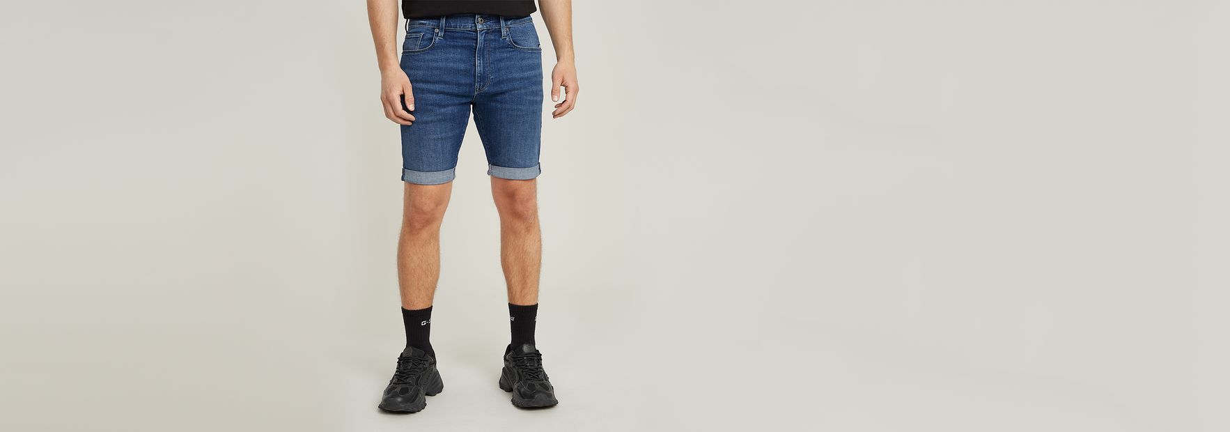 3301 Slim Denim Shorts | Grey | G-STAR® US