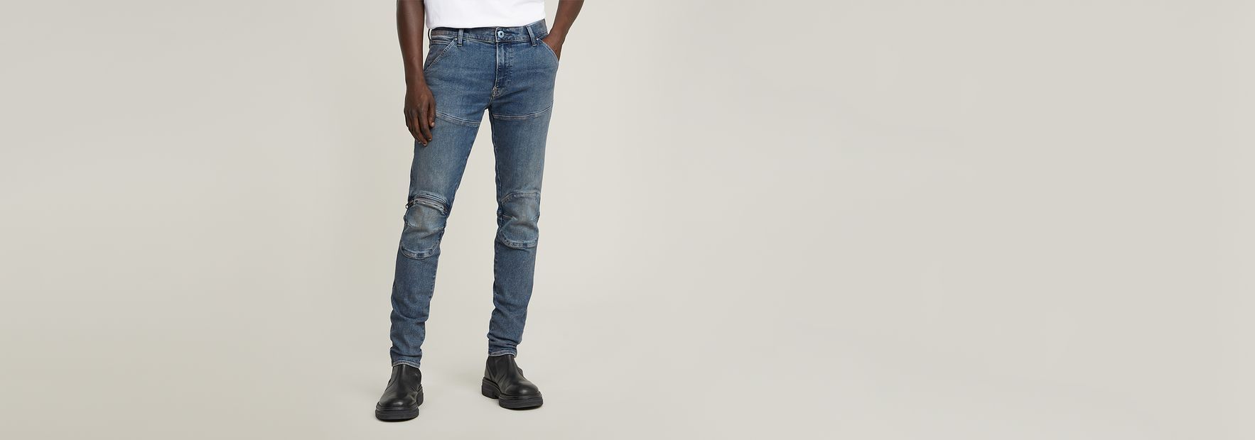5620 3D Zip Knee Skinny Jeans | Dark blue | G-STAR® US